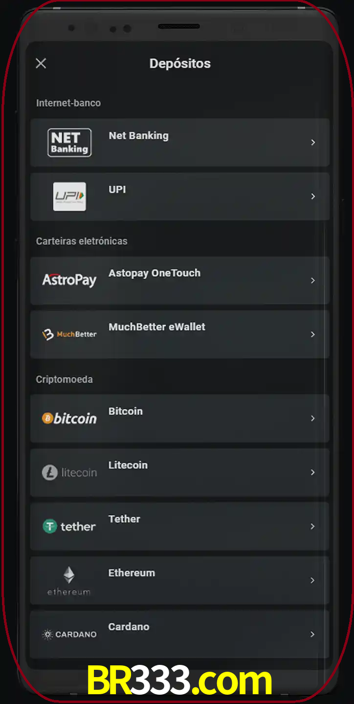 Você pode usar métodos alternativos de depósito.